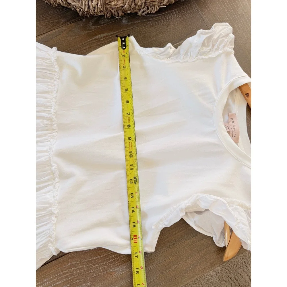 Philosophy‎ Mixed Media Eyelet Dress Womens White Medium